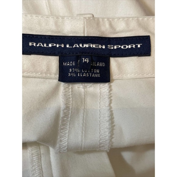 RALPH LAUREN SPORT Women’s 14 White Shorts Cotton Elastane - Picture 6 of 6